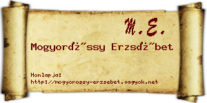 Mogyoróssy Erzsébet névjegykártya